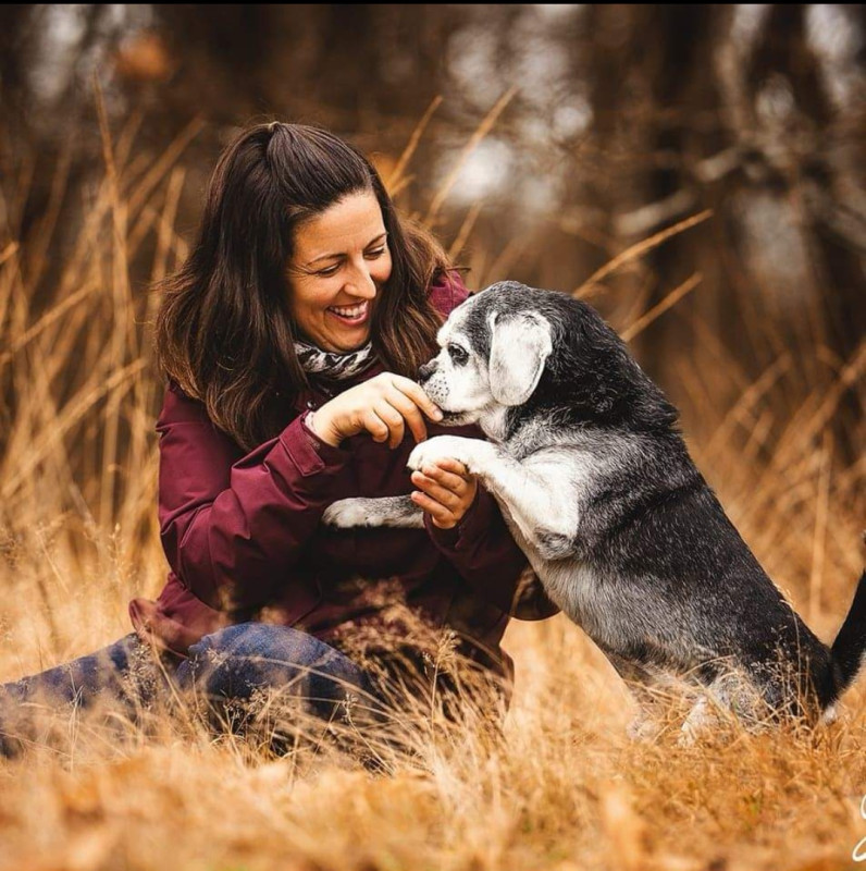 Ich mit meinem Hund Stitch